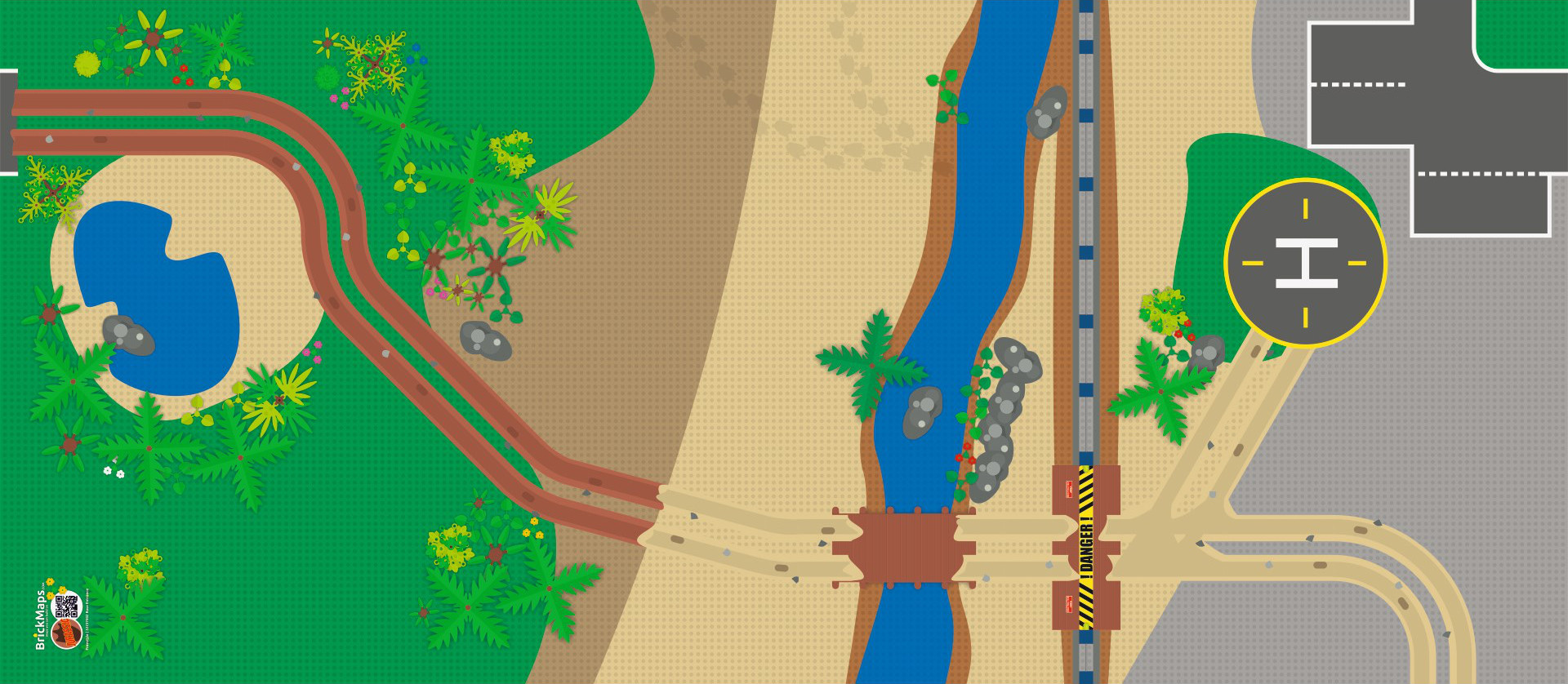  | Jurassic | BrickMap Playmat for LEGO Jurassic size 3x7 baseplates