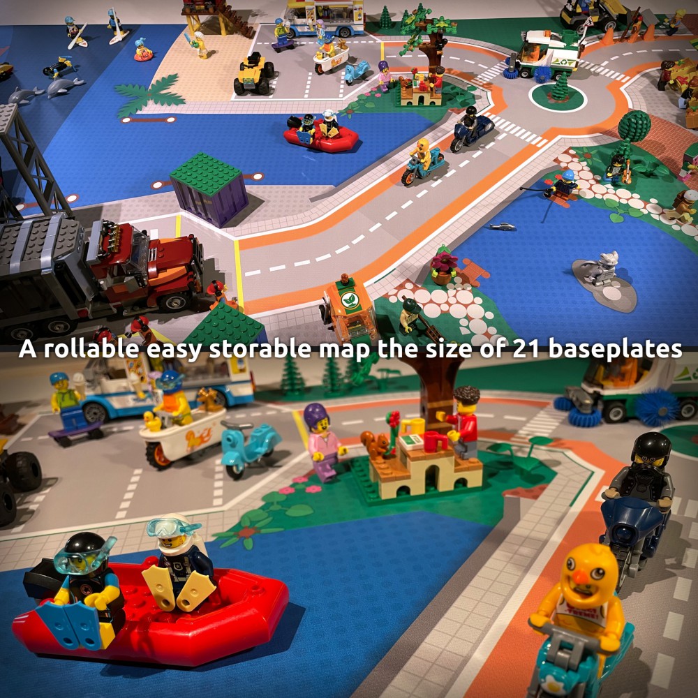  | City | BrickMap Playmat for LEGO City size 3x7 baseplates