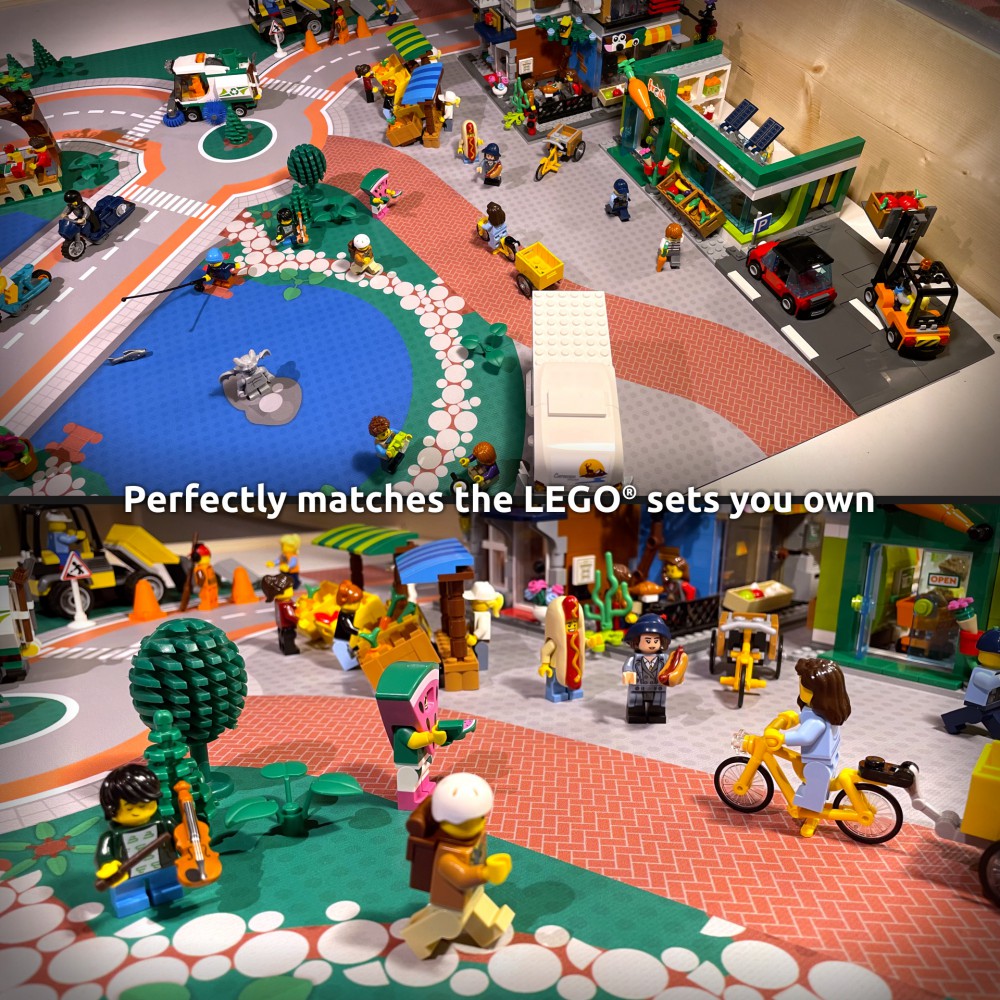  | City | BrickMap Playmat for LEGO City size 3x7 baseplates