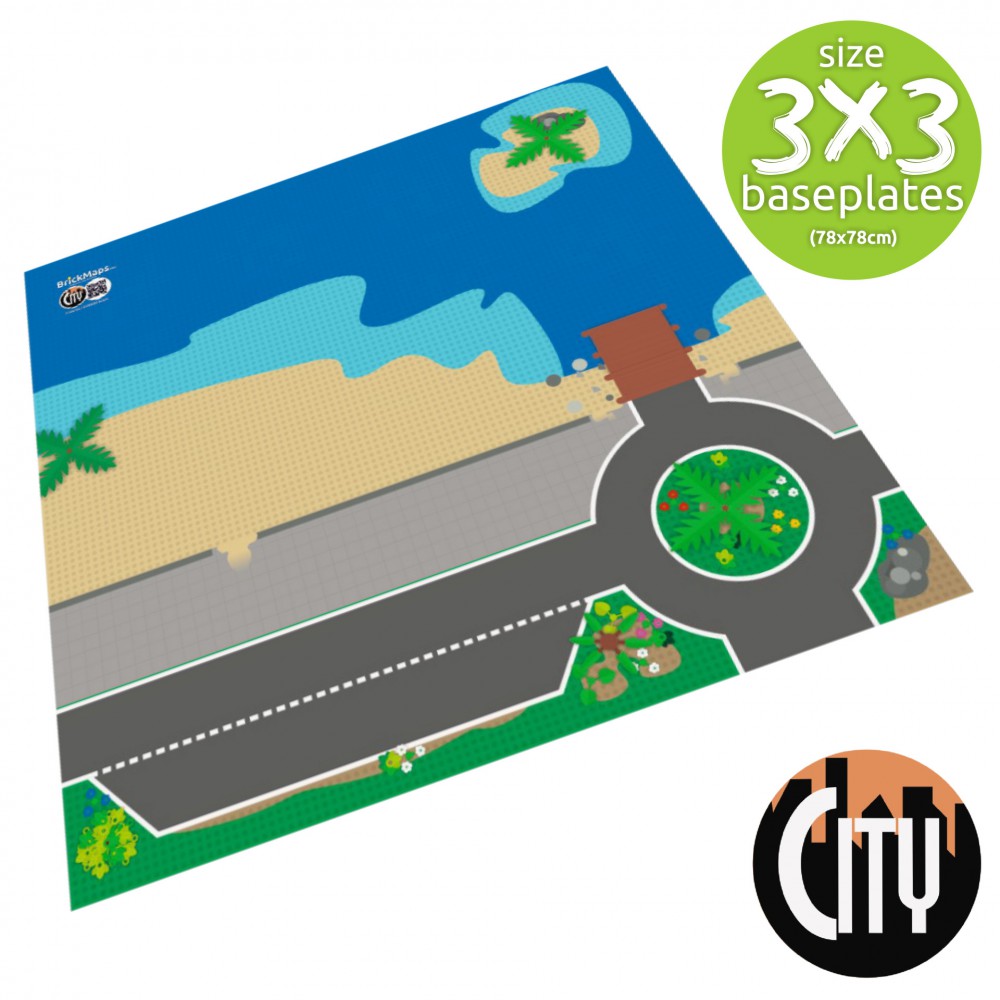 BrickMaps 32333008 - City - Cosy Winter - Tapis de jeu pour LEGO - Plaque  de