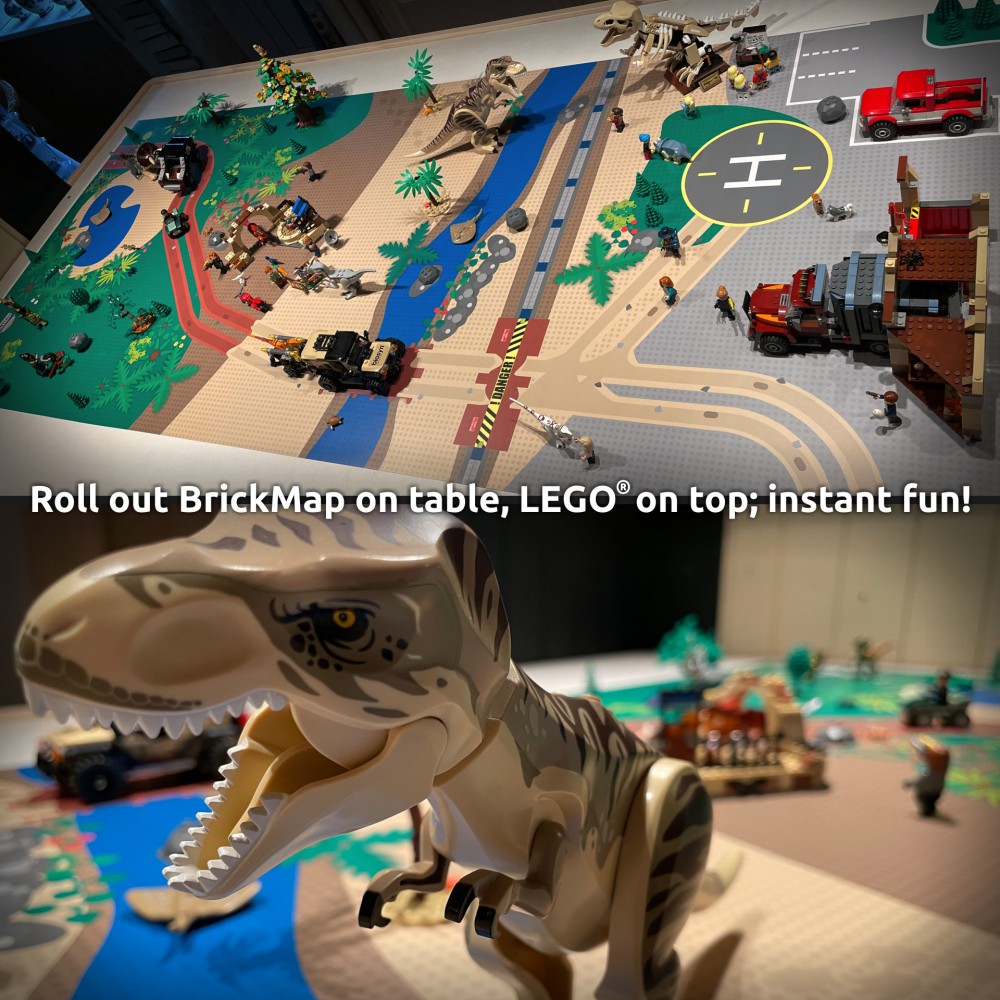  | Jurassic | BrickMap Playmat for LEGO Jurassic size 3x7 baseplates