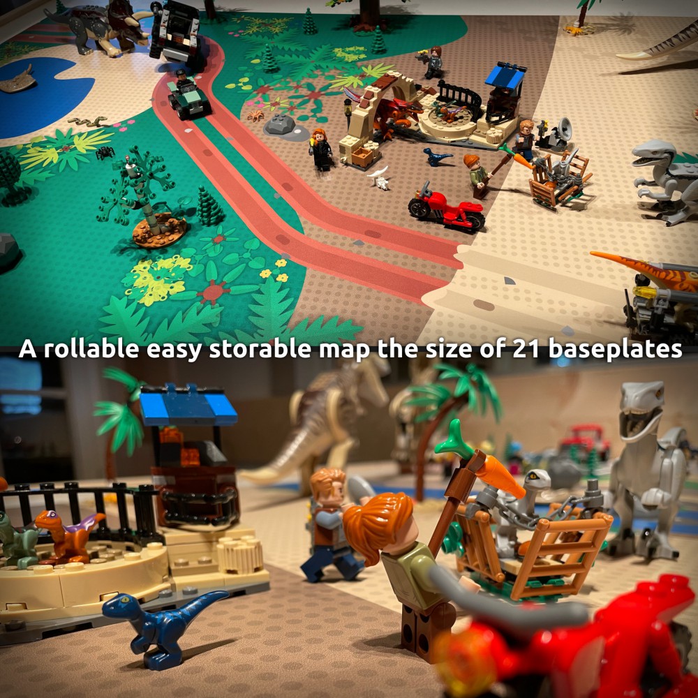  | Jurassic | BrickMap Playmat for LEGO Jurassic size 3x7 baseplates