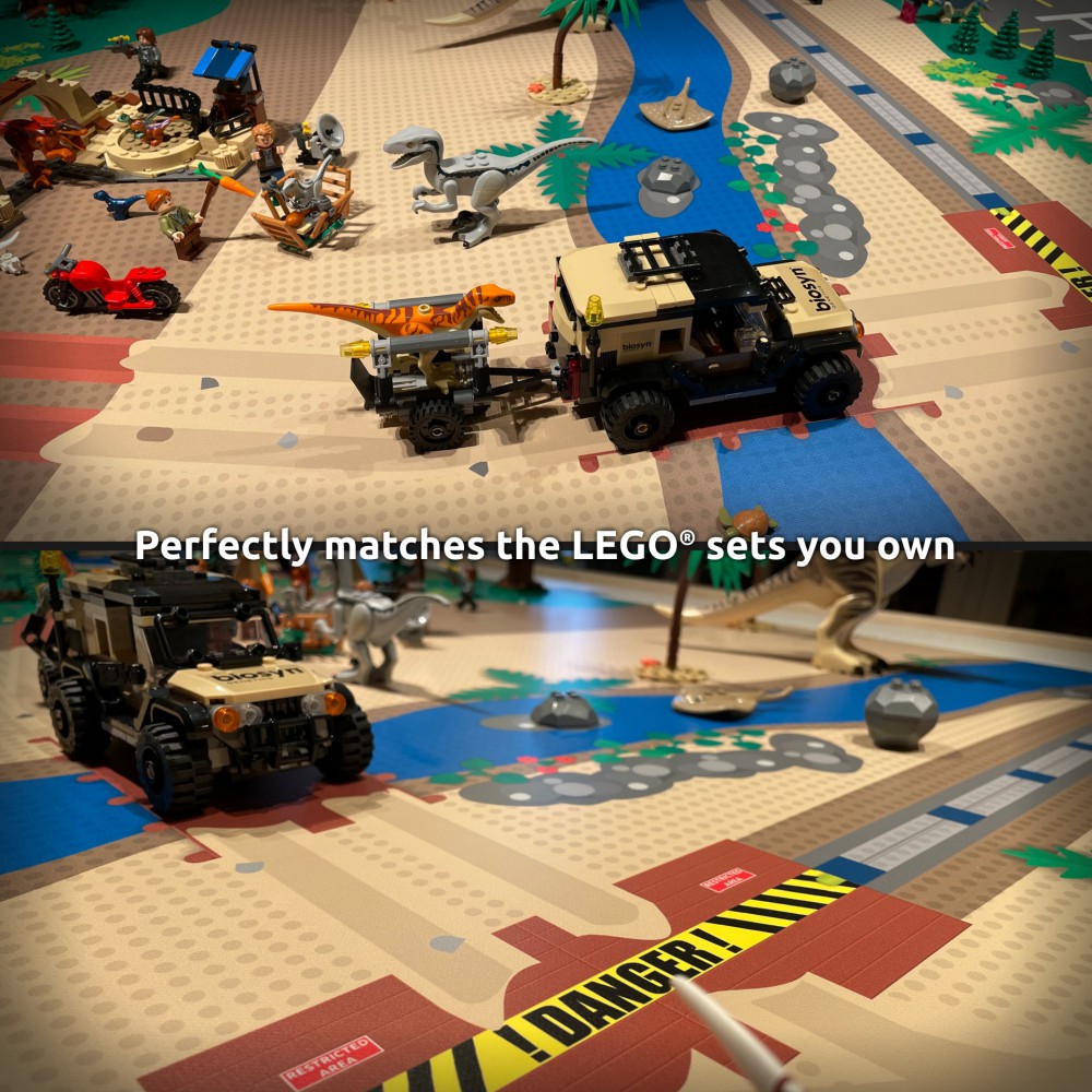  | Jurassic | BrickMap Playmat for LEGO Jurassic size 3x7 baseplates