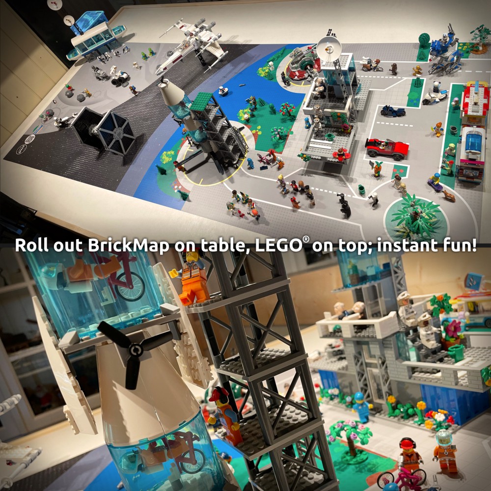  | Space | BrickMap Playmat for LEGO Space size 3x7 baseplates