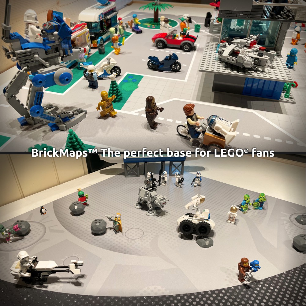  | Space | BrickMap Playmat for LEGO Space size 3x7 baseplates