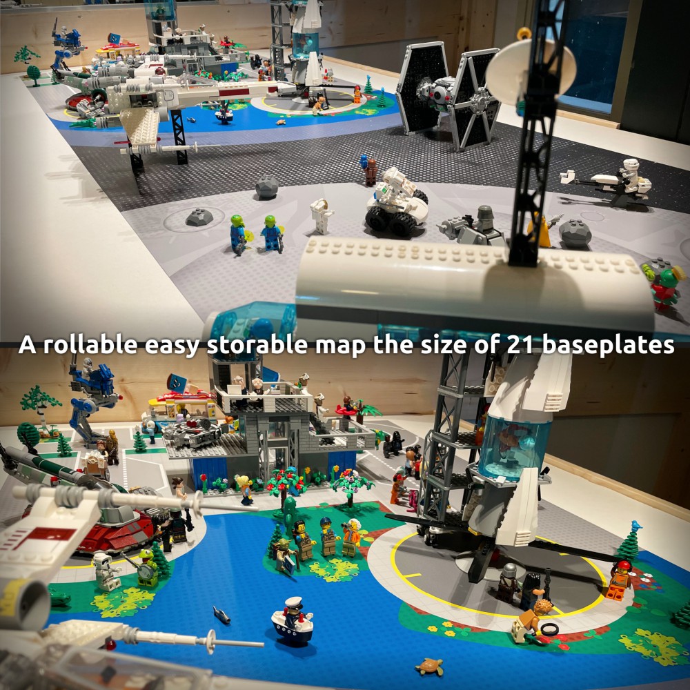  | Space | BrickMap Playmat for LEGO Space size 3x7 baseplates